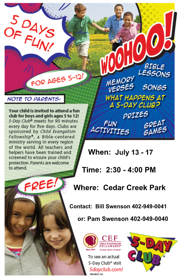 Cedar Creek 5 days of fun