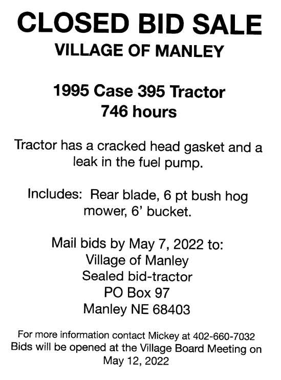 Manley tractor bid