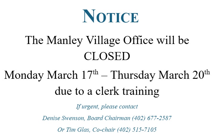 manley office closed march 2025